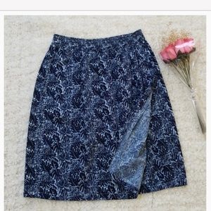 Dockers Leaf Print Faux Wrap Skirt